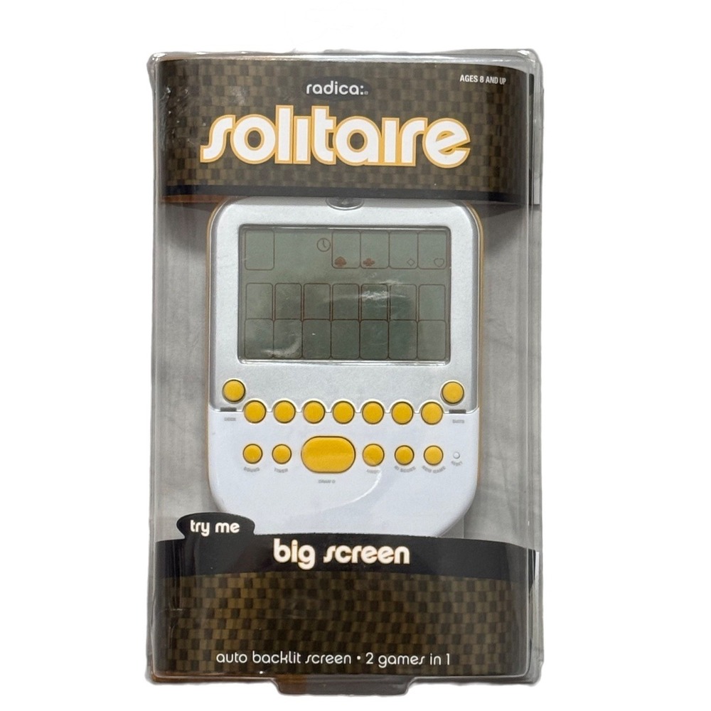 Radica Big Screen Solitaire Handheld Backlit 2 Games in 1 2008 Brand New SEALED